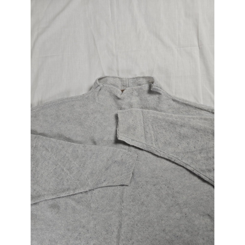 Free People Sweater Womens M Gray Wool Alpaca Blend Mock Neck Oversized Pullover